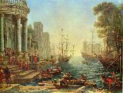 Claude Lorrain Seaport with the Embarkation of Saint Ursula painting